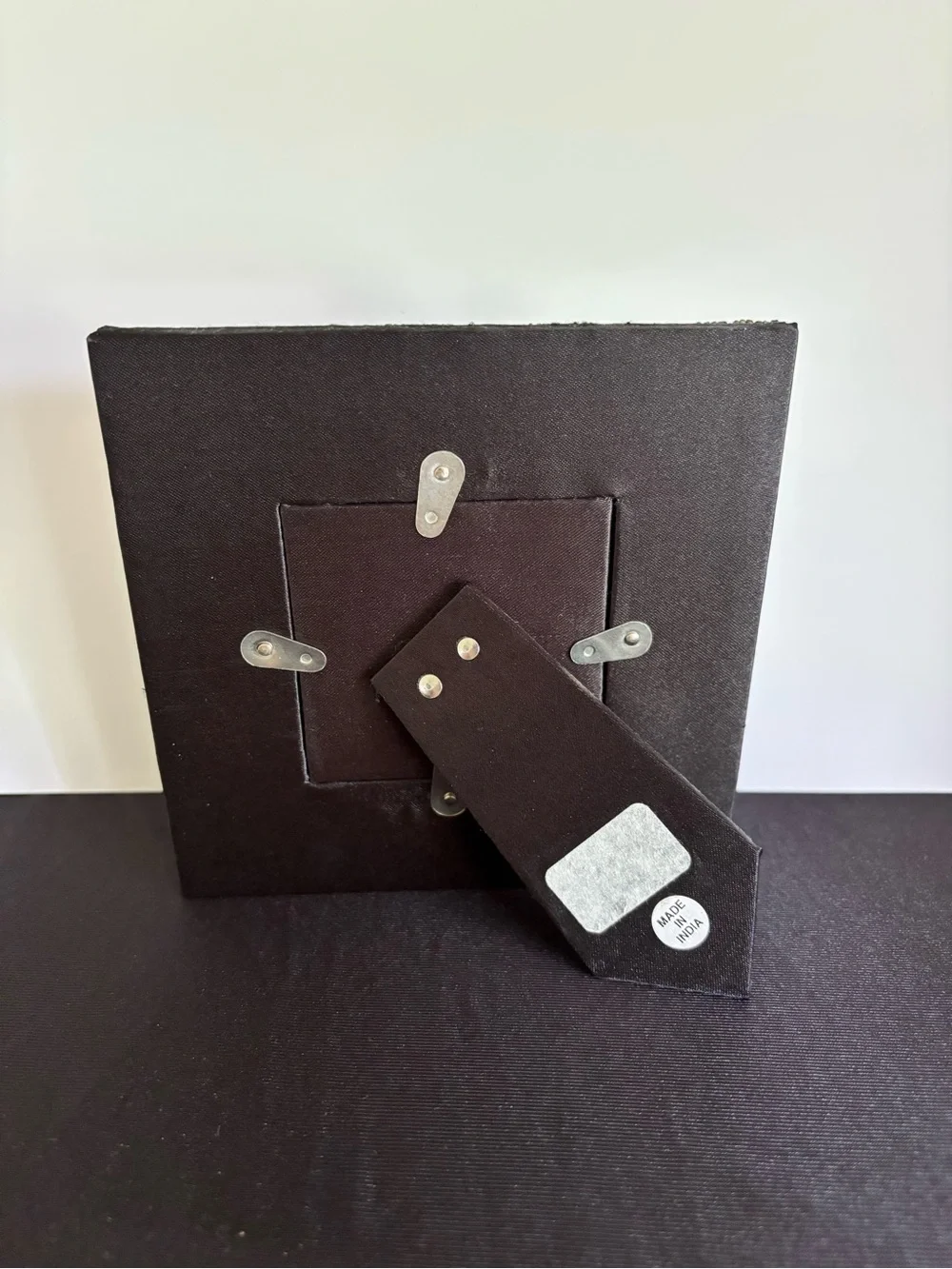 Black Fabric Tabletop Photo Frame w/Beads & Sequins